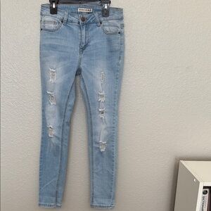Encore Jeans Sky Blue Ripped Skinny Jeans